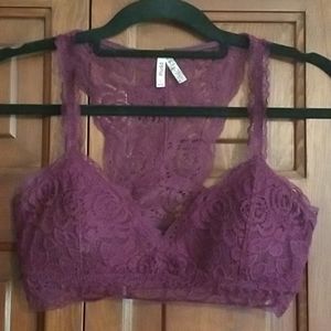 Mudd plum lace bralette
